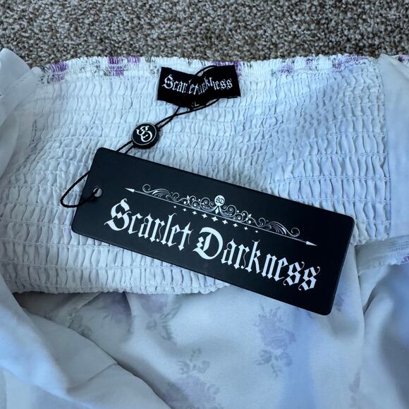 Scarlet Darkness Hottest Milkmaid Dress Womens XL Floral Babydoll Ditsy Soft NWT - Picture 7 of 13